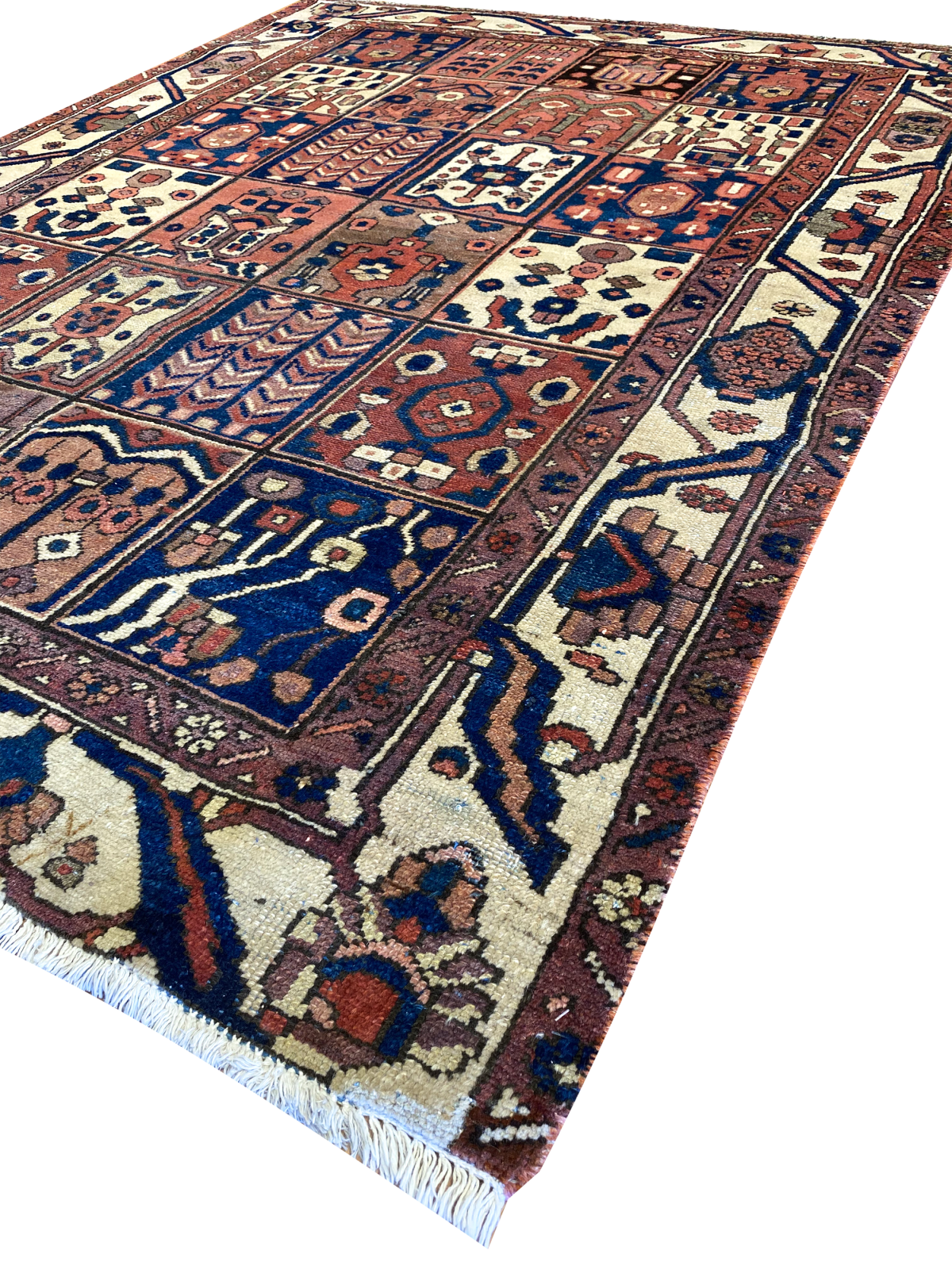 Antique Persian Bakhtiari 5' x 6' 6" Handmade Wool Area Rug - Shabahang Royal Carpet