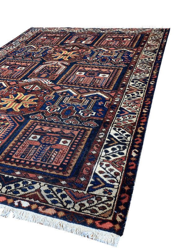 Antique Persian Bakhtiari 4' 10" x 6' 8" Handmade Wool Area Rug - Shabahang Royal Carpet