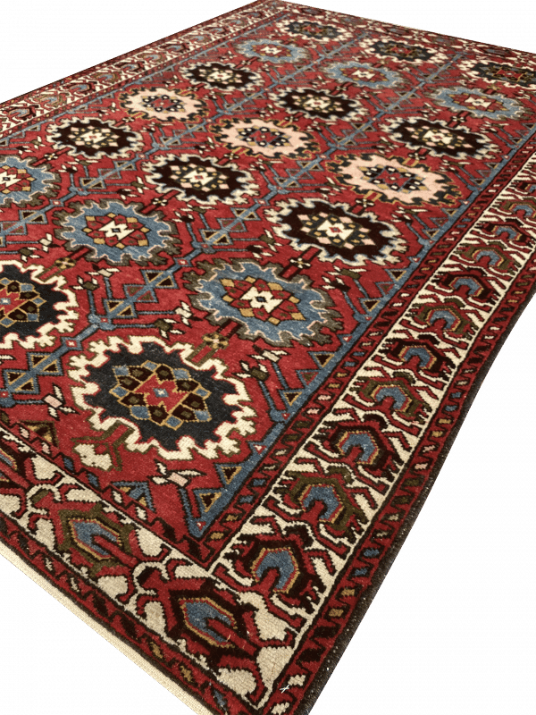 Antique Persian Bakhtiari 4' 7" x 6' 6" Handmade Wool Area Rug - Shabahang Royal Carpet