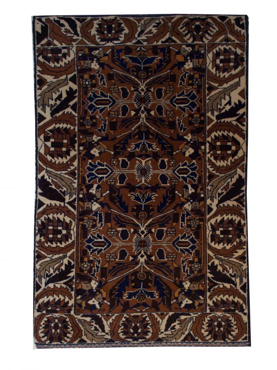 Balouchi Tribal 2' 6" x 4' 4" Brown Wool Handmade Area Rug - Shabahang Royal Carpet