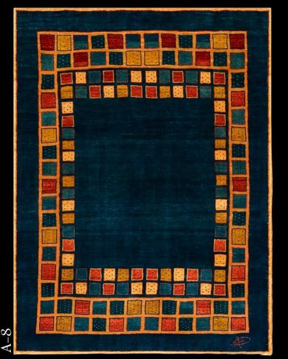 Persian Gabbeh 3' 8" x 5' Blue Wool Handmade Area Rug - Shabahang Royal Carpet