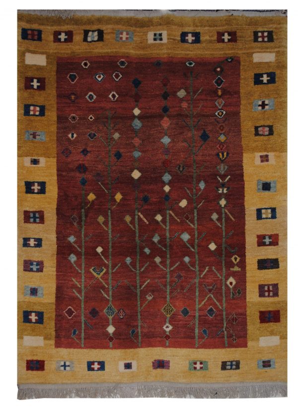 Persian Gabbeh 4' 10" x 6' 10" Wool Handmade Area Rug - Shabahang Royal Carpet