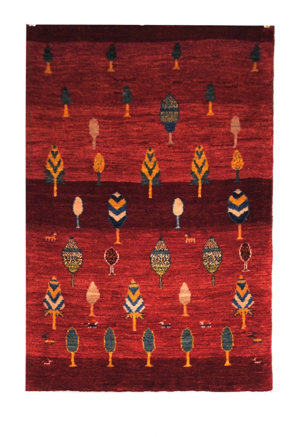 Persian Gabbeh 2' 5" x 4' Red Wool Handmade Area Rug - Shabahang Royal Carpet