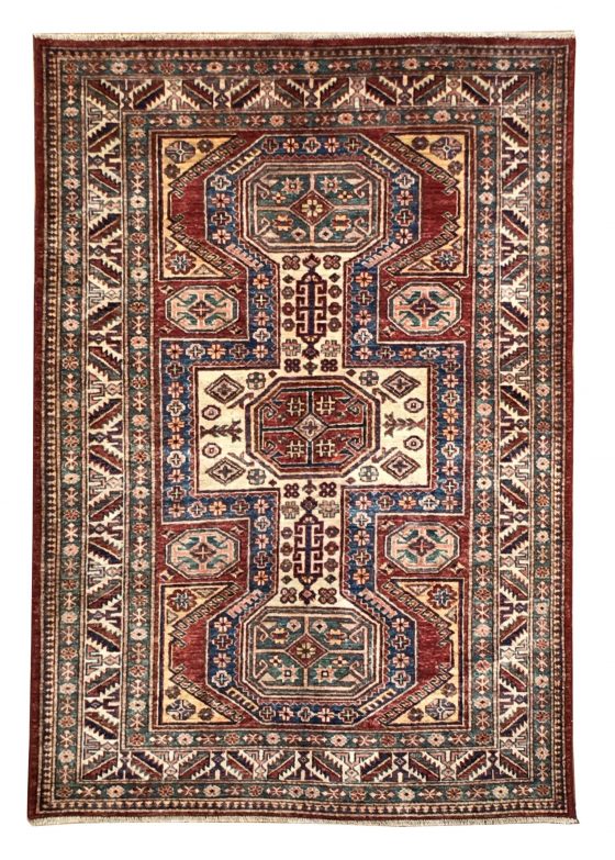Super Kazak 4' 1" x 5' 10" Handmade Area Rug - Shabahang Royal Carpet