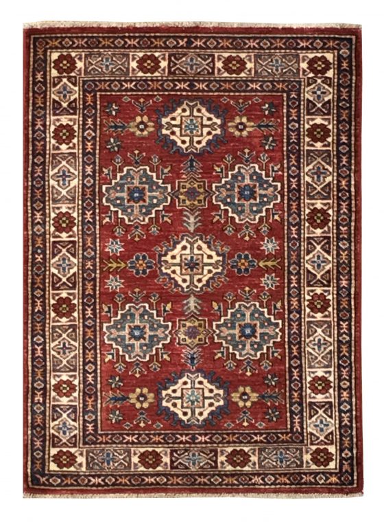 Super Kazak 2' 8" x 3' 9" Red Handmade Area Rug - Shabahang Royal Carpet