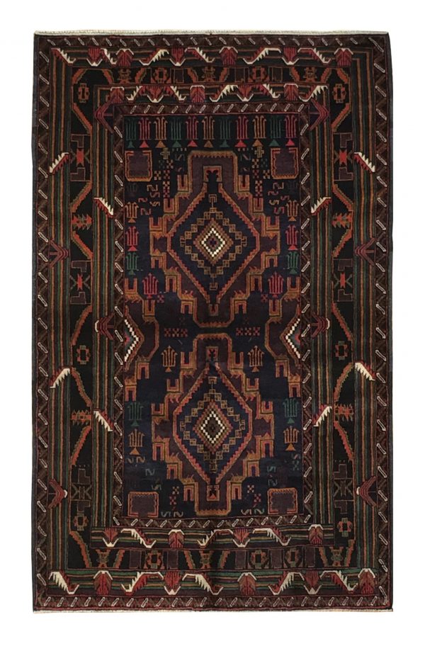 Balouchi Tribal 3' 6" x 5' 9" Wool Handmade Area Rug - Shabahang Royal Carpet