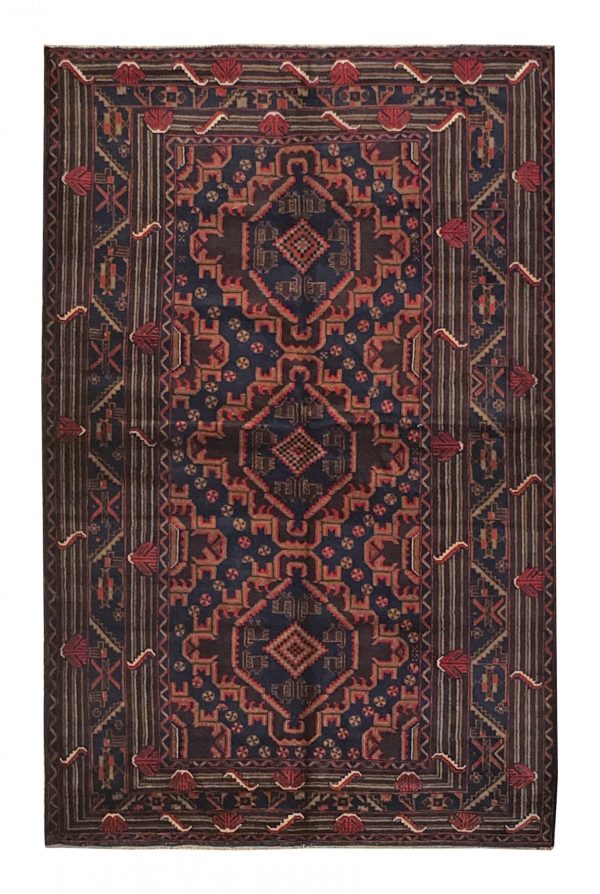 Balouchi Tribal 3' 10" x 6' 2" Wool Handmade Area Rug - Shabahang Royal Carpet