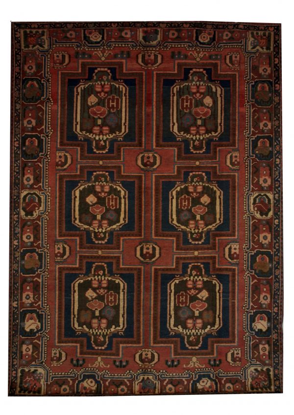 Vintage Persian Bakhtiari 7' 1" x 9' 9" Handmade Wool Area Rug - Shabahang Royal Carpet