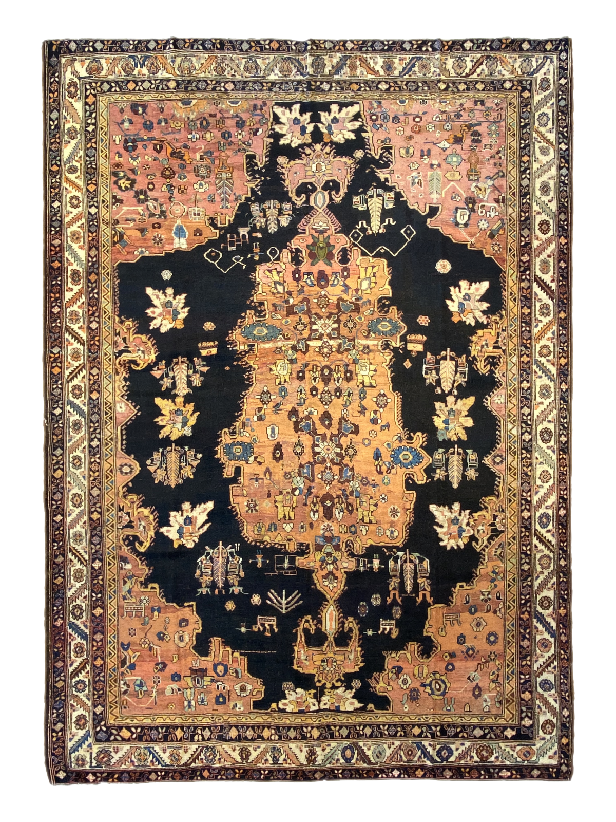 Antique Persian Ziegler Bakhtiari 10' x 14' Handmade Area Rug - Shabahang Royal Carpet