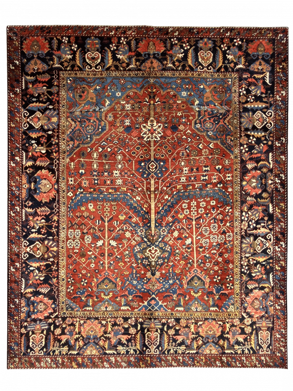 Antique Persian Bakhtiari 10' 6" x 12' 8" Handmade Area Rug - Shabahang Royal Carpet