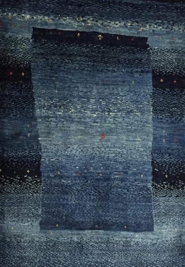 Persian Gabbeh 2' 7" x 3' 9" Blue Wool Handmade Area Rug - Shabahang Royal Carpet