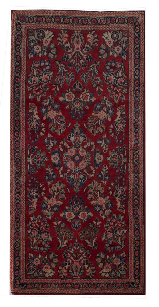 Antique Persian Sarouk 2' x 4' 1" Red Handmade Area Rug - Shabahang Royal Carpet