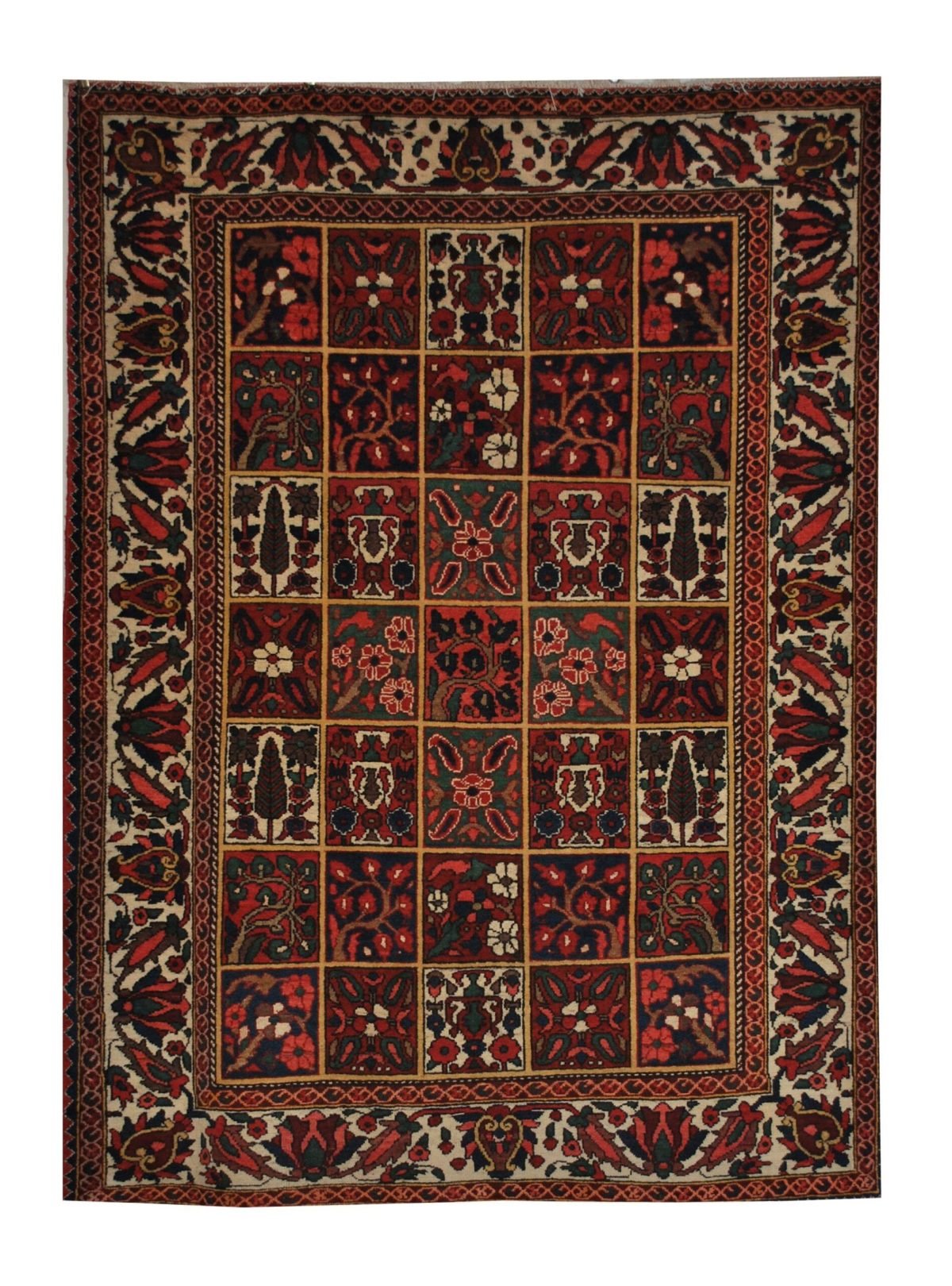 Antique Persian Bakhtiari 5' 5" x 7' Handmade Wool Area Rug - Shabahang Royal Carpet